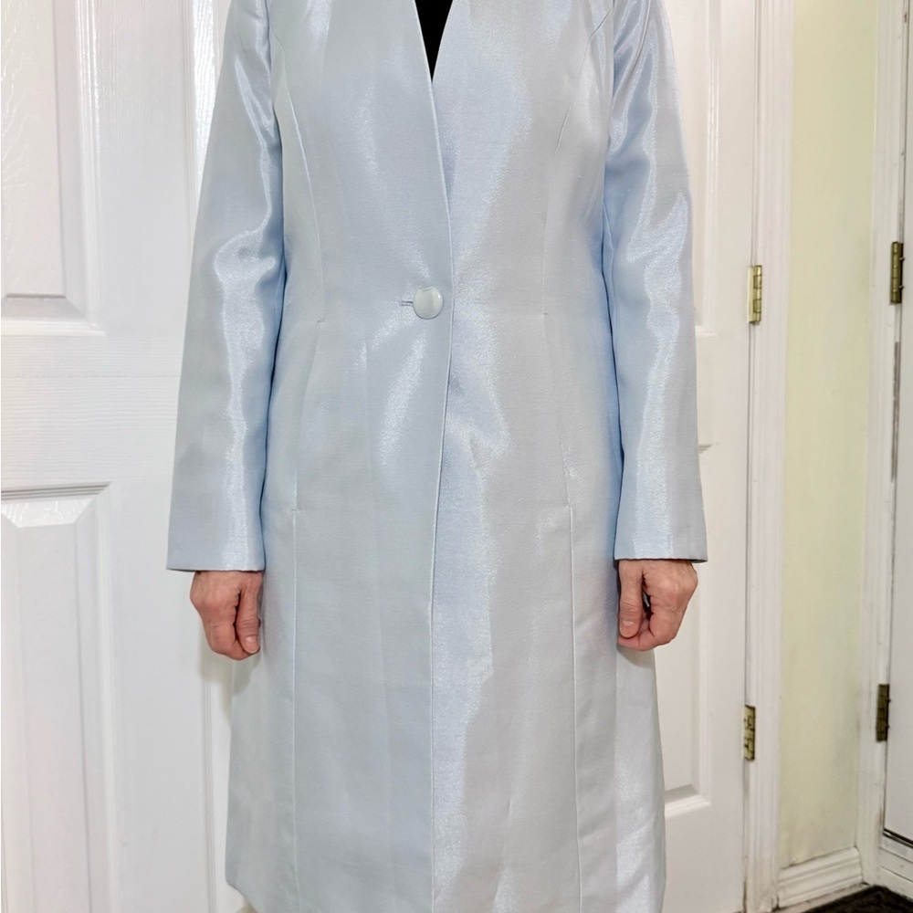 Le Suit Pale Blue Shimmery Coat 8